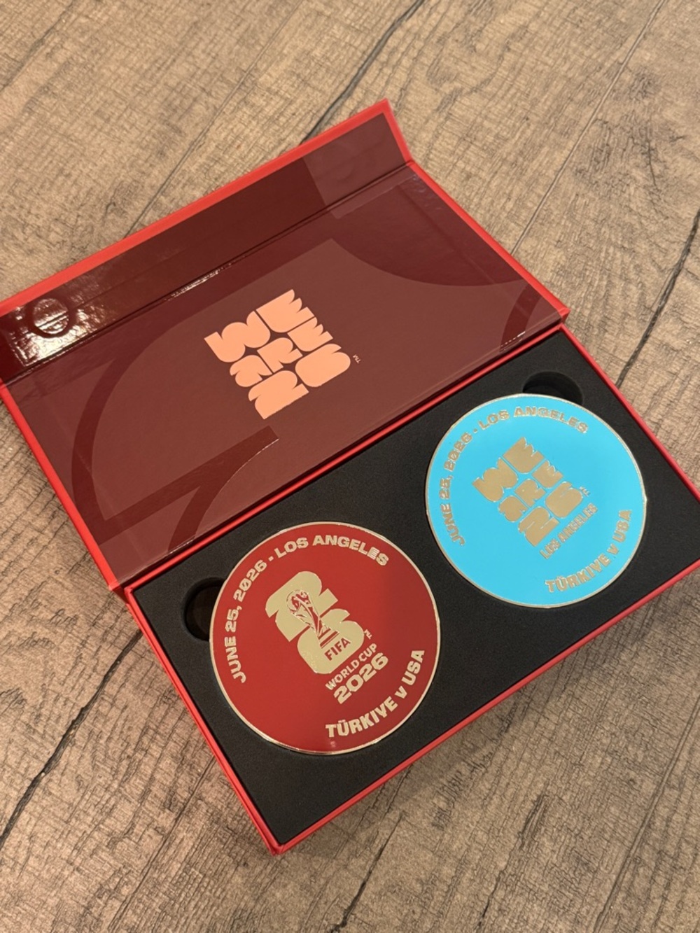 FIFA World Cup 2026 Collectible Coaster Set - 2 Red & 2 Blue (4 total)